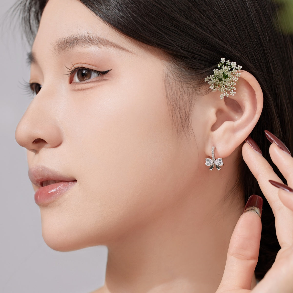 [Love's Uplift]Exquisite Earrings With Heart-Shaped Bow Design