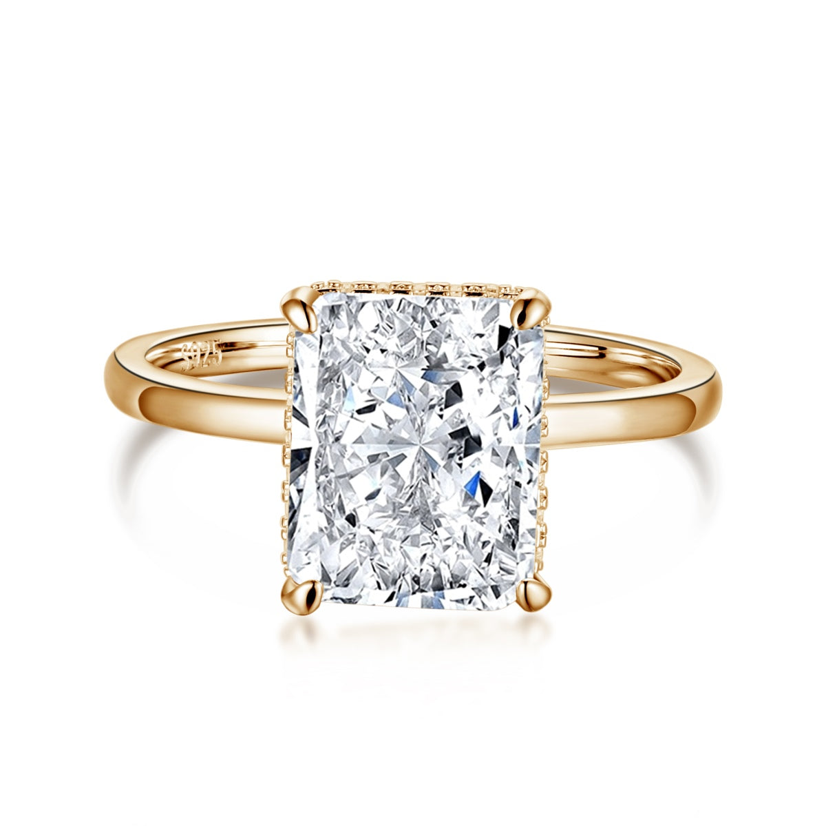 [Love's Uplift]4.0 Carat Ornate Enchanting Radiand Cut Banquet Ring