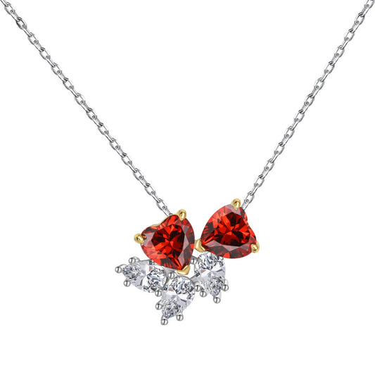 [Love's Uplift]Dainty Red Heart Necklace