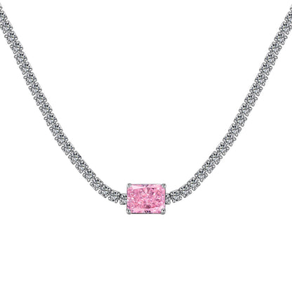 [Love's Uplift]2.0 carat Ornate Emerald Cut Necklace