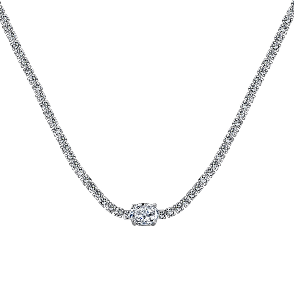 [Love's Uplift]1.0 Carat Shining Oval Cut Necklace