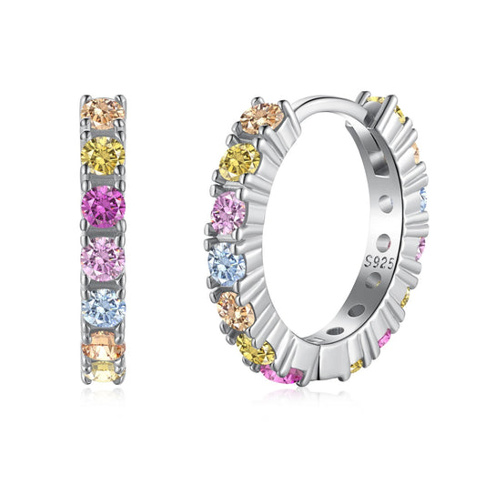[Love's Uplift]Radiant Colorful Round Cut Earrings