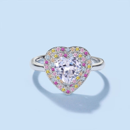 [Love's Uplift]Delicate Ebullient Heart Shape Wedding Ring