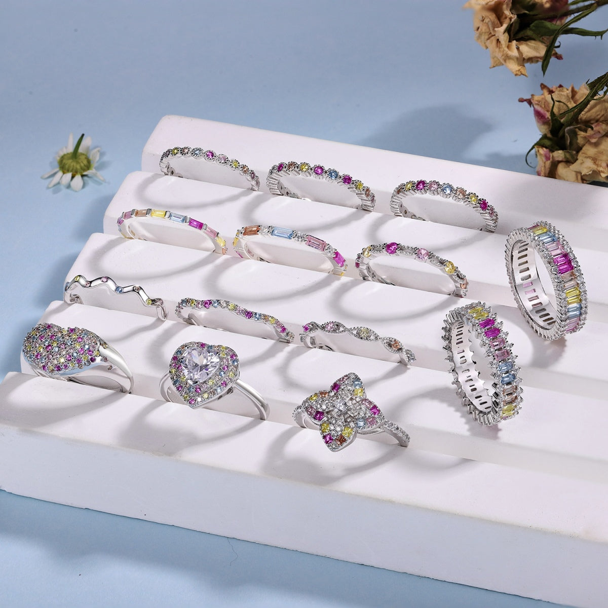 [Love's Uplift]Delicate Ebullient Heart Shape Wedding Ring