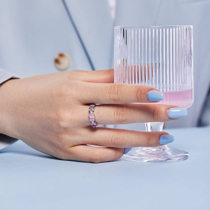 [Love's Uplift]Unique Colorful Emerald Cut Party Ring