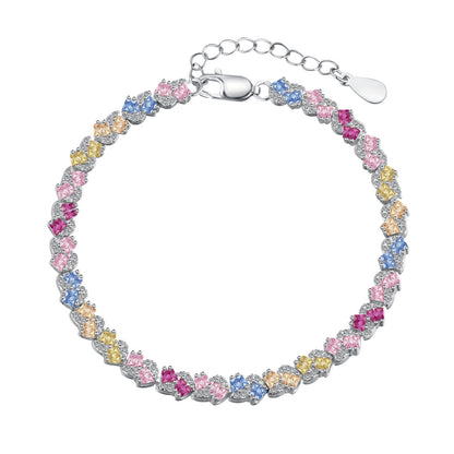 [Love's Uplift]Ornate Colorful Flower Shape Party Bracelet