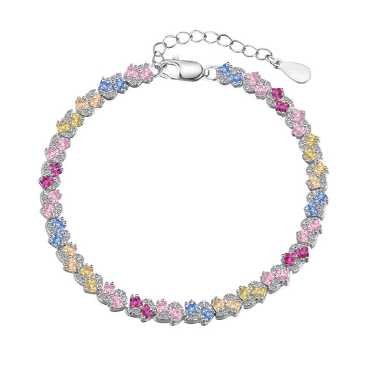 [Love's Uplift]Ornate Colorful Flower Shape Party Bracelet