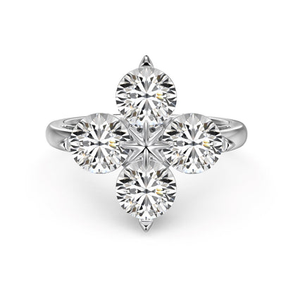 [Love's Uplift]Four-Leaf Clover Eight-Pointed Star Ring
