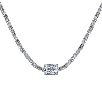 [Love's Uplift]2.0 carat Ornate Emerald Cut Necklace