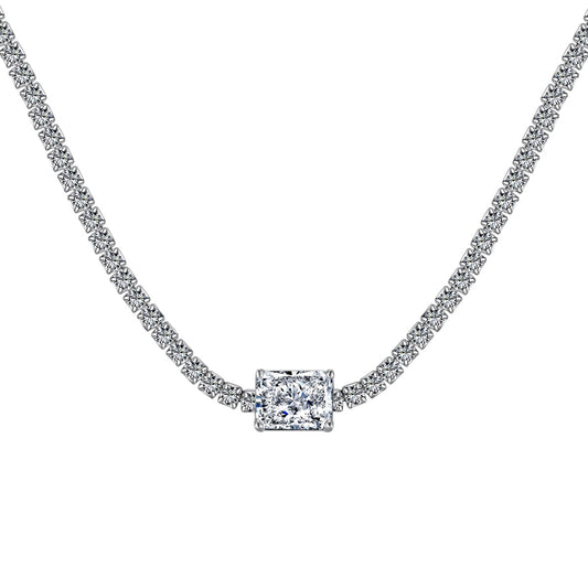 [Love's Uplift]2.0 carat Ornate Emerald Cut Necklace