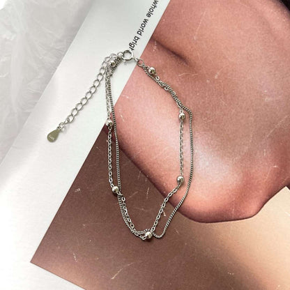 [Love's Uplift]Delicate Bead Double Layer Bracelet