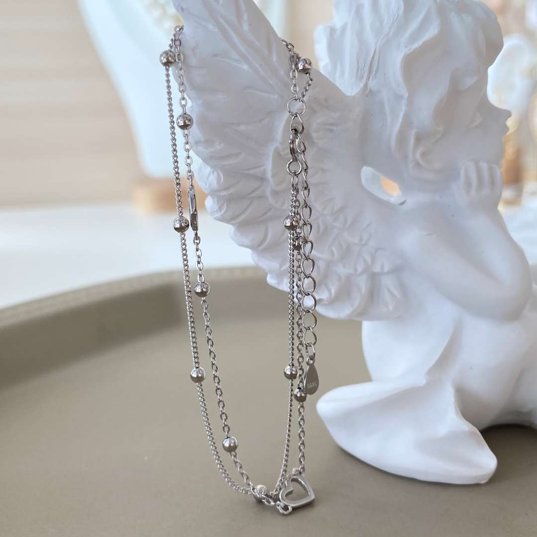 [Love's Uplift]Dainty Double Layer Love Heart Bracelet