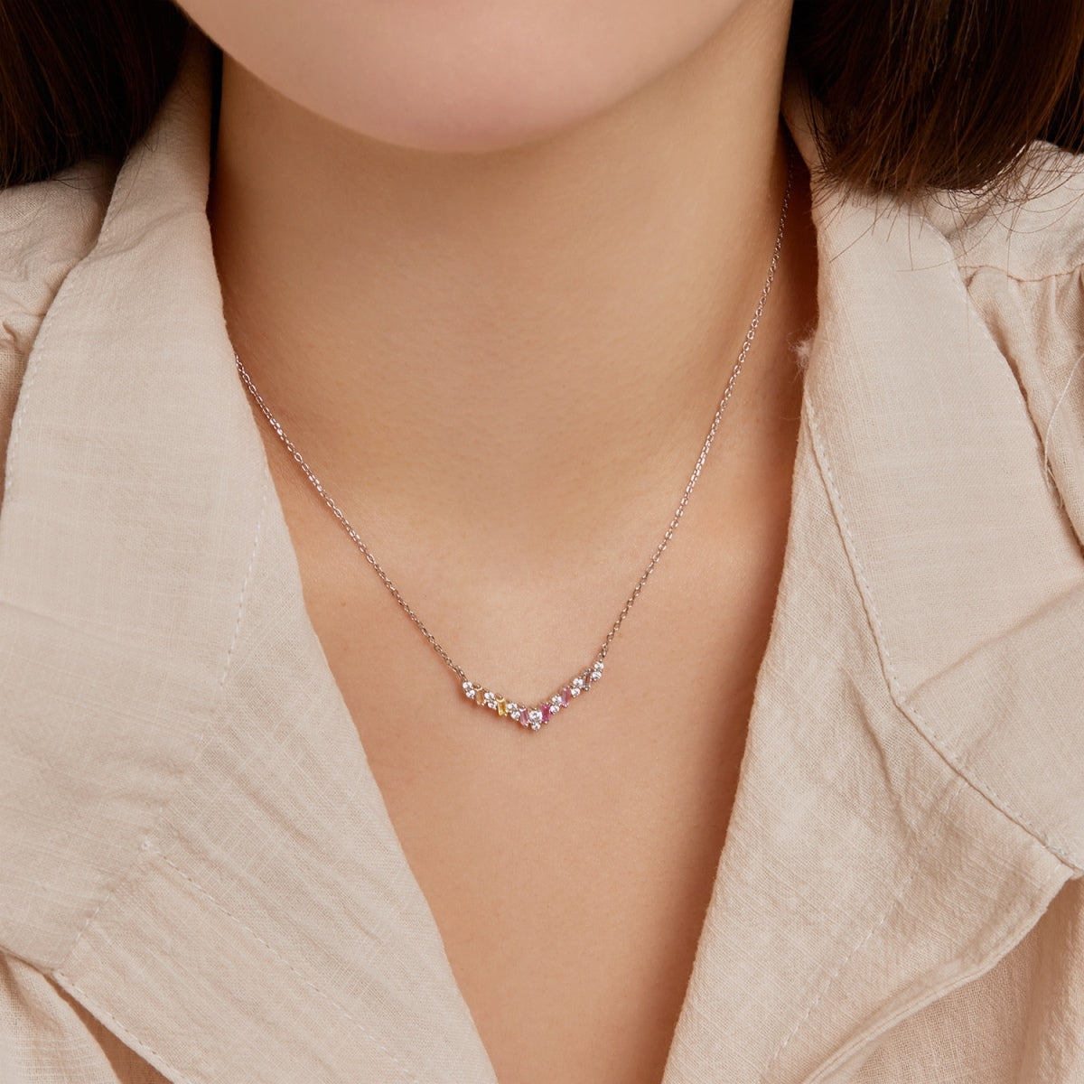 [Love's Uplift]Dazzling Rainbow Necklace
