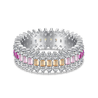 [Love's Uplift]Ornate Colorful Radiant Cut Daily Ring