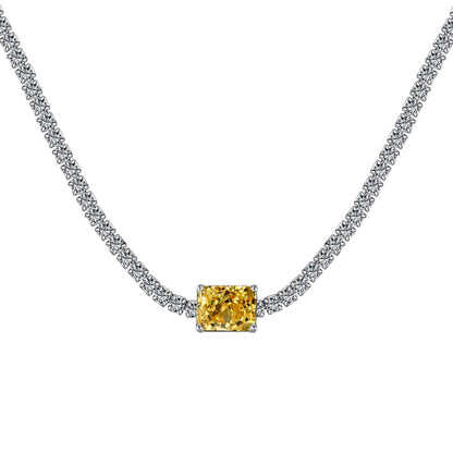 [Love's Uplift]2.0 carat Ornate Emerald Cut Necklace