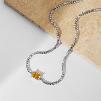 [Love's Uplift]2.0 carat Ornate Emerald Cut Necklace