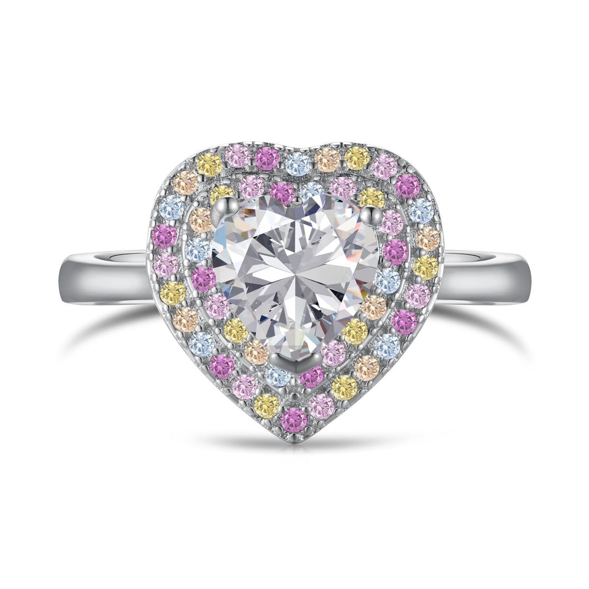 [Love's Uplift]Delicate Ebullient Heart Shape Wedding Ring