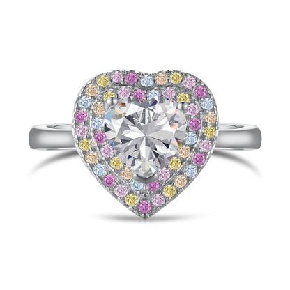 [Love's Uplift]Delicate Ebullient Heart Shape Wedding Ring