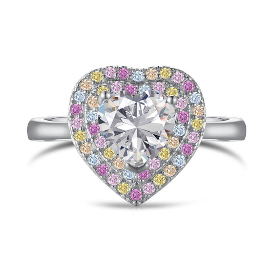 [Love's Uplift]Delicate Ebullient Heart Shape Wedding Ring