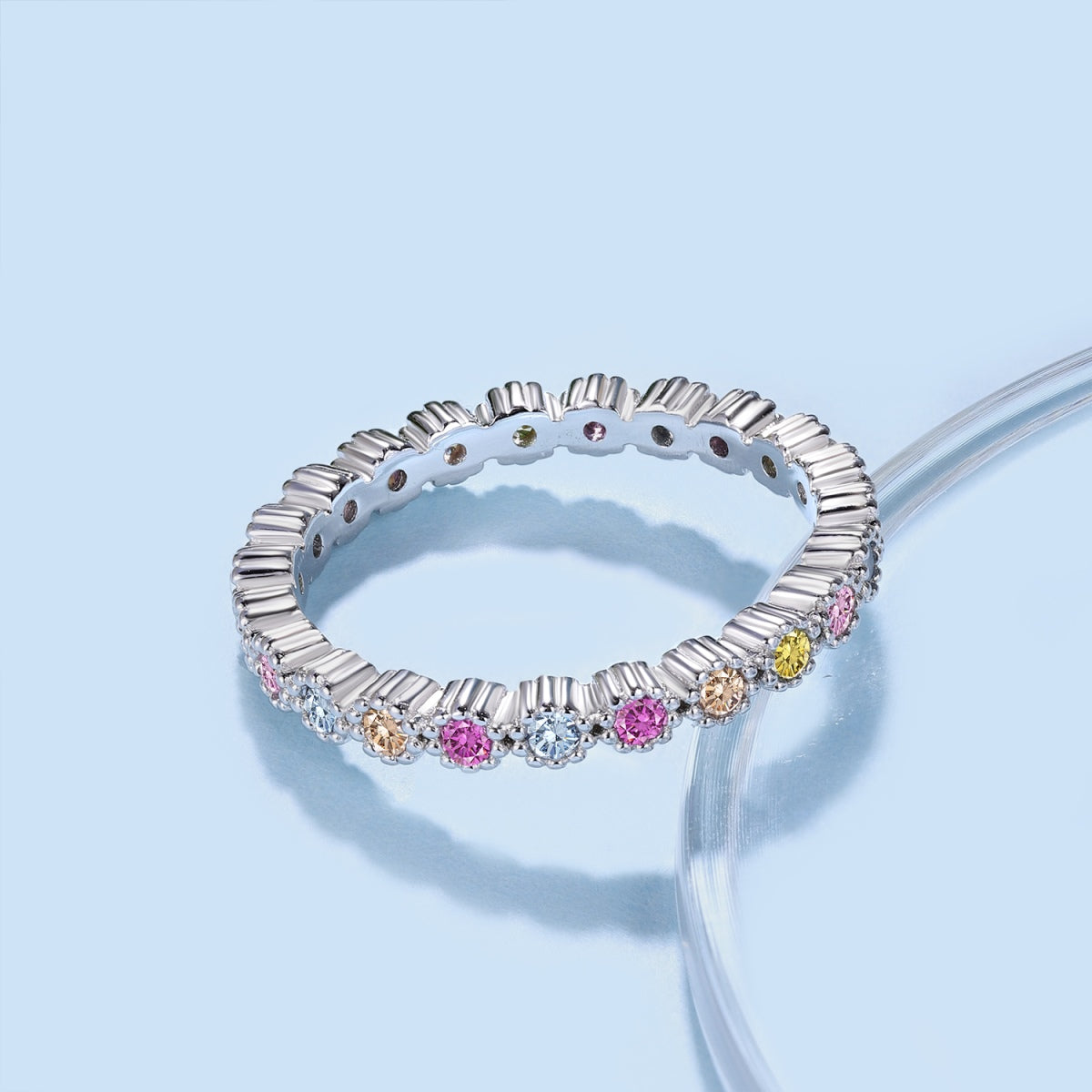 [Love's Uplift]Unique Scintillating Round Cut Daily Ring