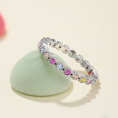 [Love's Uplift]Unique Scintillating Round Cut Daily Ring