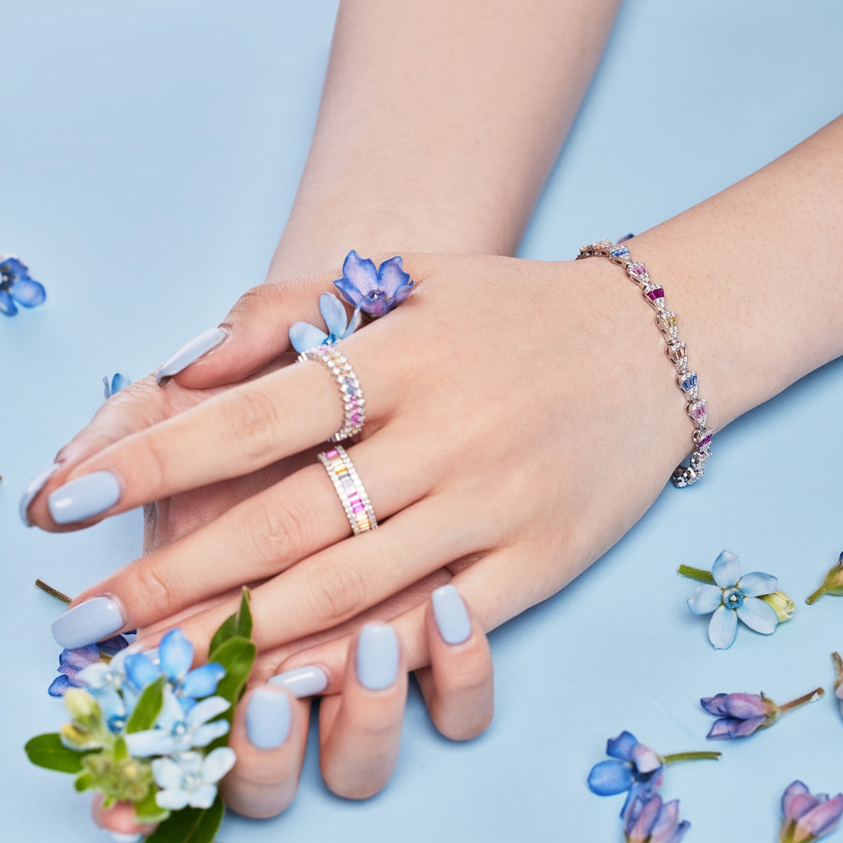 [Love's Uplift]Dainty Kaleidoscopic Emerald Cut Daily Ring