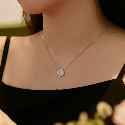 [Love's Uplift]Sparkling Asscher Cut Necklace