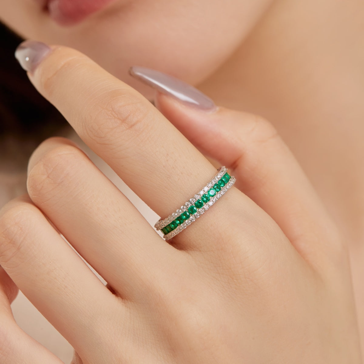 [Love's Uplift]Delicate Colorful Round Cut Daily Ring