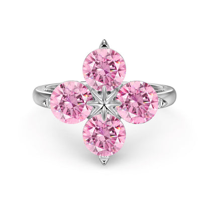 [Love's Uplift]Four-Leaf Clover Eight-Pointed Star Ring