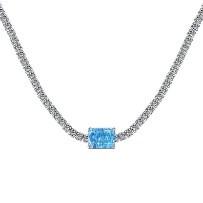 [Love's Uplift]2.0 carat Ornate Emerald Cut Necklace