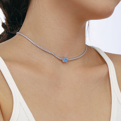 [Love's Uplift]2.0 carat Ornate Emerald Cut Necklace