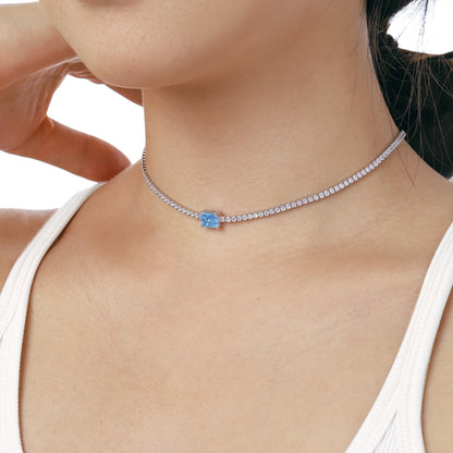 [Love's Uplift]2.0 carat Ornate Emerald Cut Necklace