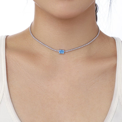 [Love's Uplift]2.0 carat Ornate Emerald Cut Necklace