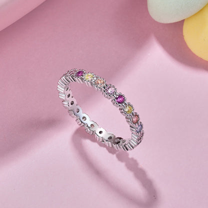 [Love's Uplift]Exquisite Colorful Round Cut Party Ring