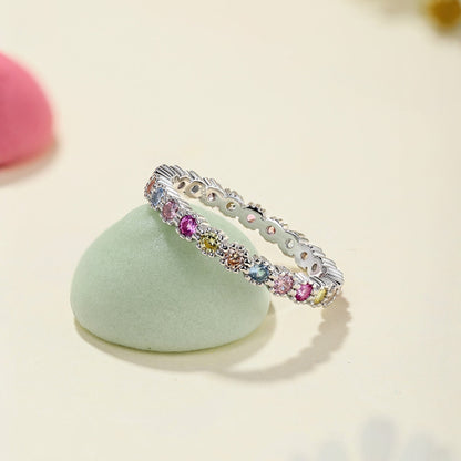 [Love's Uplift]Exquisite Colorful Round Cut Party Ring