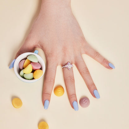 [Love's Uplift]Luxurious Colorful Flower Shape Banquet Ring