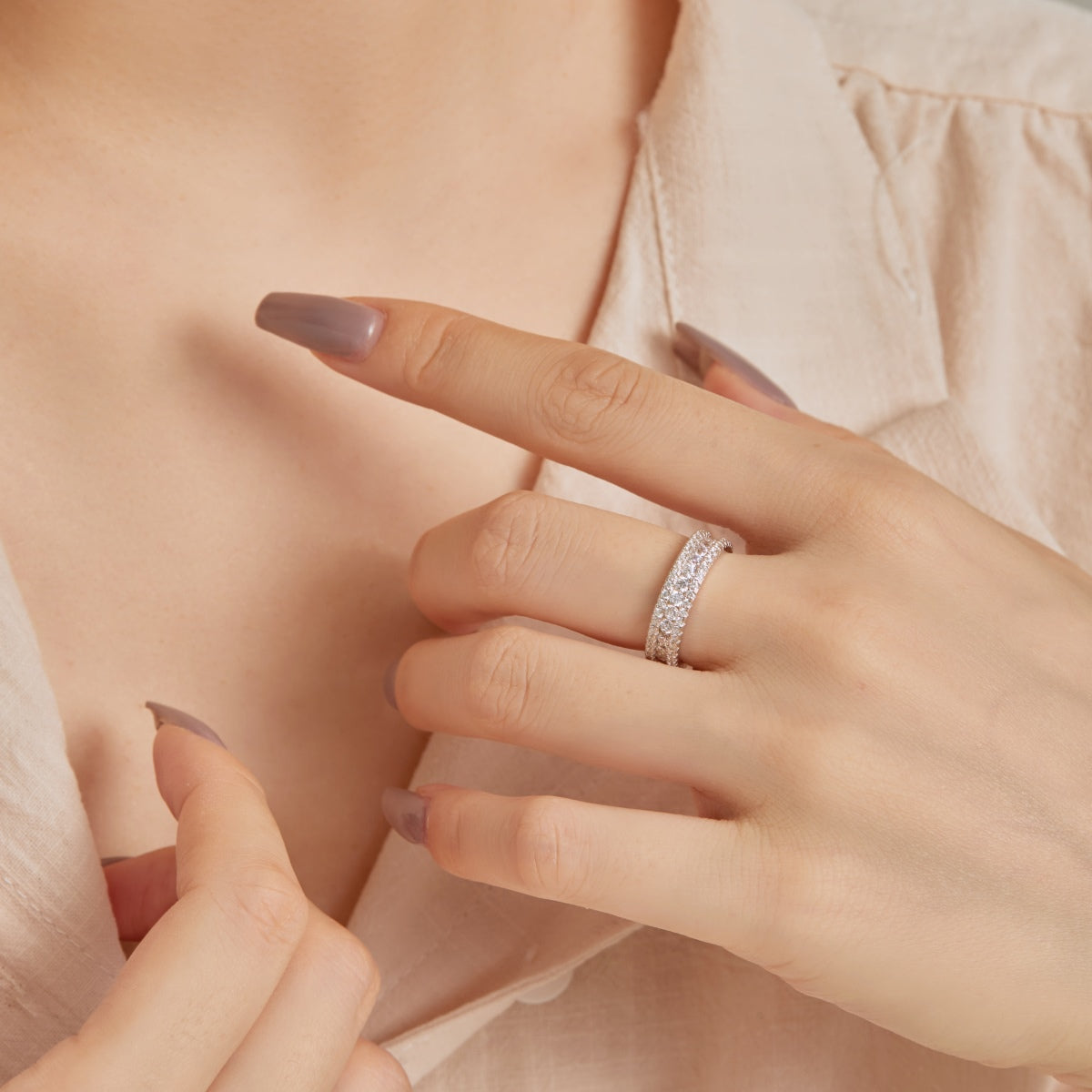 [Love's Uplift]Delicate Colorful Round Cut Daily Ring