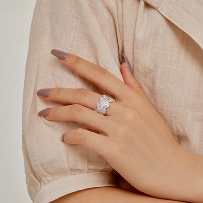 [Love's Uplift]Luxurious Colorful Radiant Cut Daily Ring