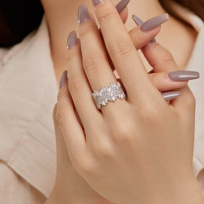 [Love's Uplift]Luxurious Colorful Radiant Cut Daily Ring