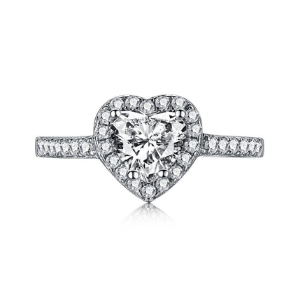 [Love's Uplift]Eternity Splashy Romantic Heart Shape Lover Ring