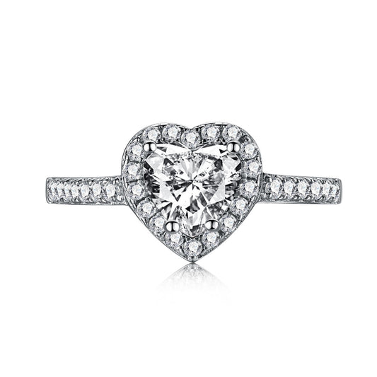 [Love's Uplift]Eternity Splashy Romantic Heart Shape Lover Ring