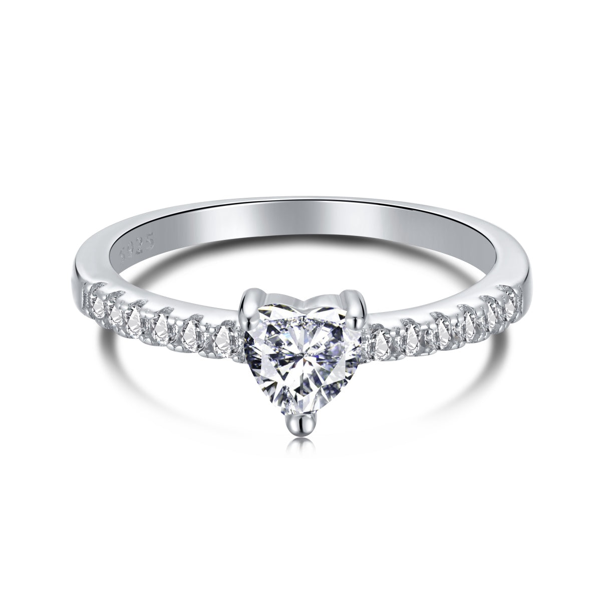 [Love's Uplift]0.5 Carat CaratEternity Charming Heart Shape Lover Ring