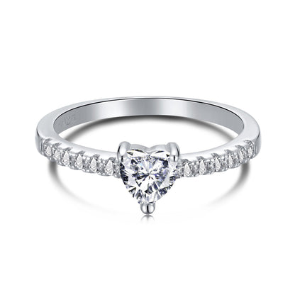 [Love's Uplift]0.5 Carat CaratEternity Charming Heart Shape Lover Ring