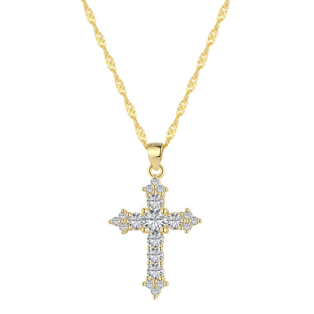 [Love's Uplift]Delicate Cross Shape Necklace