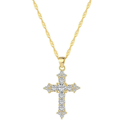 [Love's Uplift]Delicate Cross Shape Necklace