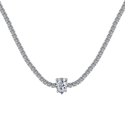 [Love's Uplift]1.0 carat Unique Pear Cut Tennis Necklace