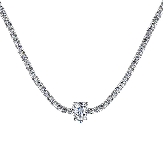 [Love's Uplift]1.0 carat Unique Pear Cut Tennis Necklace