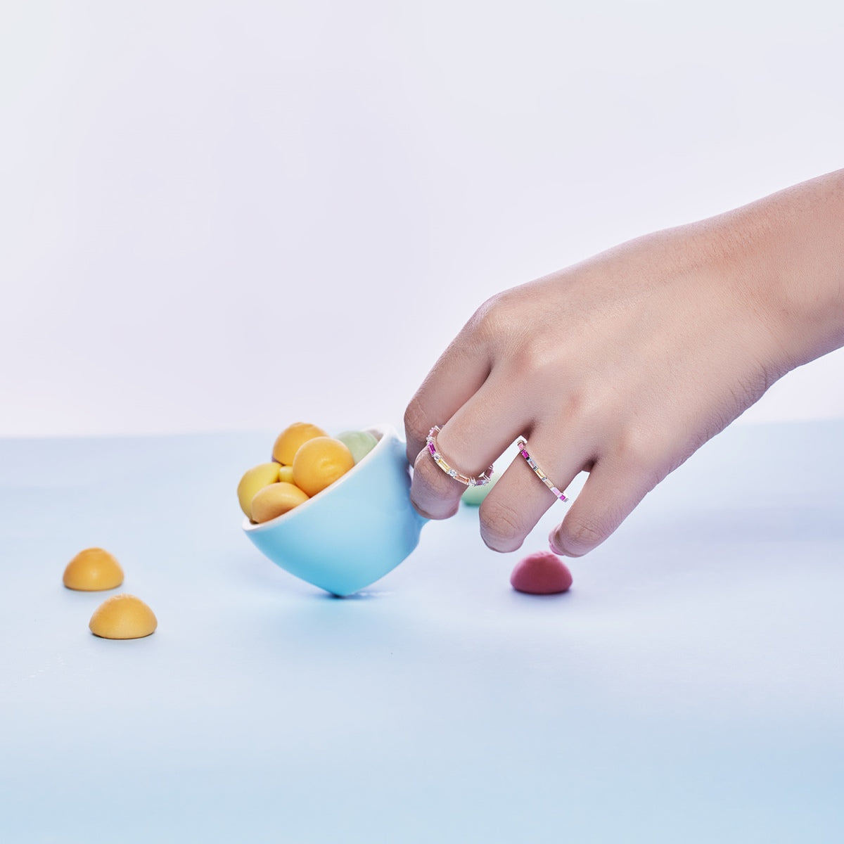 [Love's Uplift]Exquisite Multicolored Emerald Cut Daily Ring