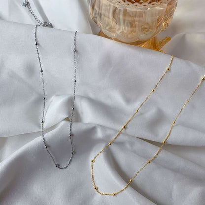 [Love's Uplift]Small Bead Clavicle Chain Simple Necklace