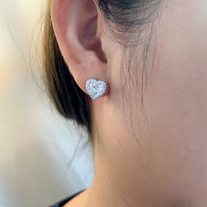 [Love's Uplift]Sparkling Heart Shape Lover Earrings
